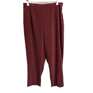K.C. Spencer Women's 16W Burgundy Dress Pants Stretch Flat Front Business Office